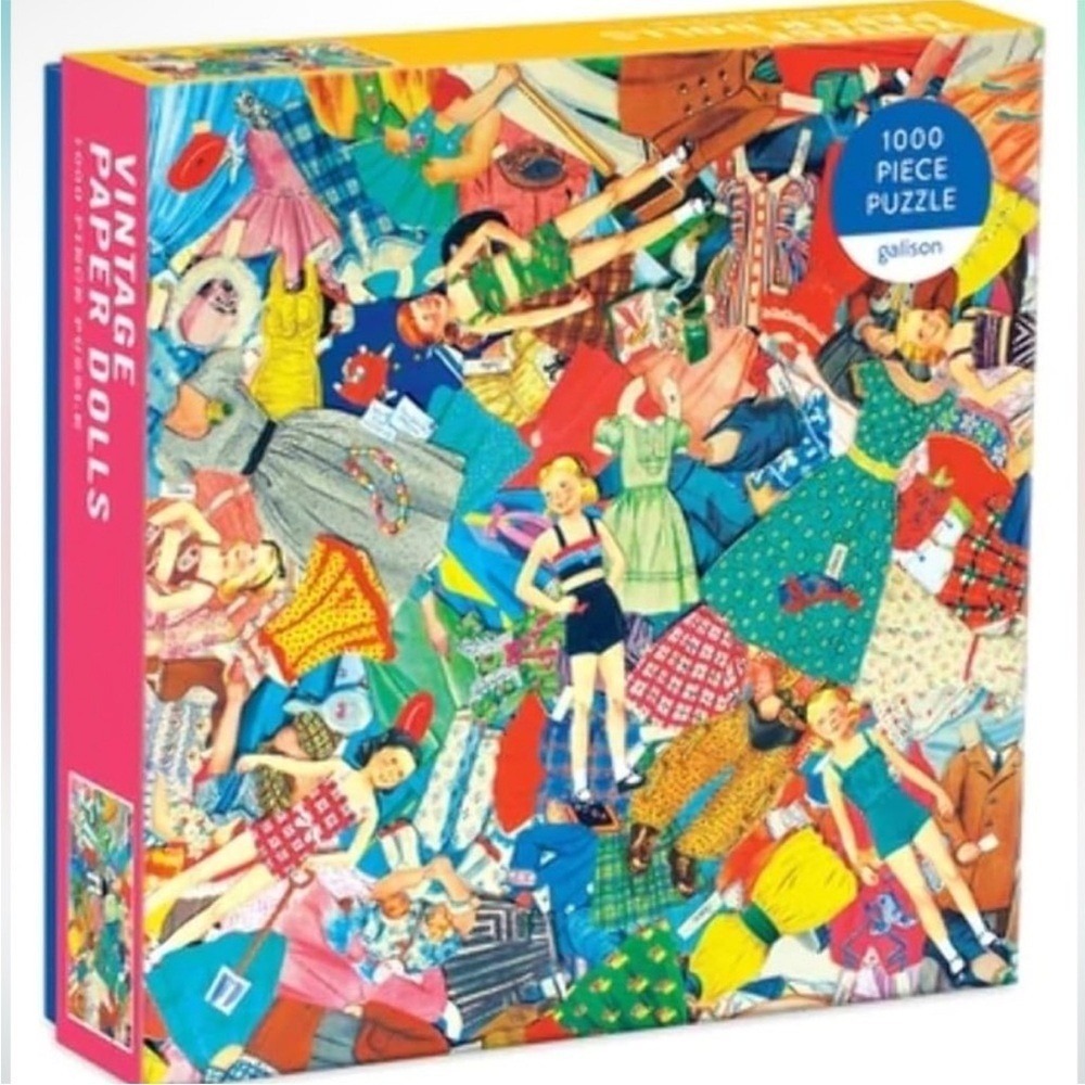Galison Vintage Paper Dolls 1000 Piece Jigsaw Puzzle Retro Fashion Collage 27x20
